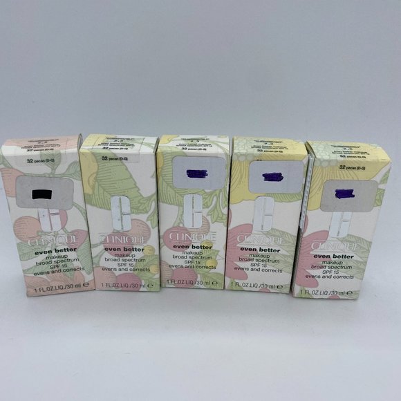 Clinique Even Better Makeup Broad Spectrum SPF 15 - 32 Pecan- Lot of 5 - Picture 1 of 2